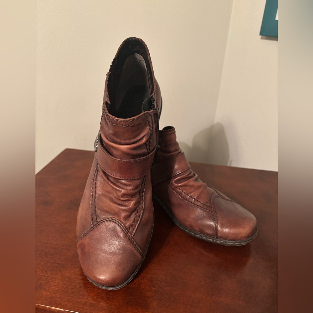 Rieker Women's Brown Heeled Boots - Picture 2 of 6